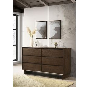 Glenwood Warm Brown 6 Drawer Dresser
