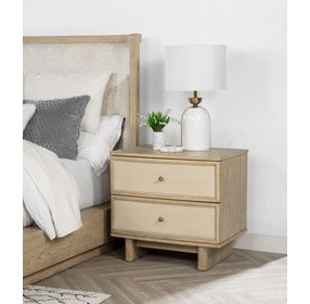 Kailani Beige Oak 2 Drawer Nightstand