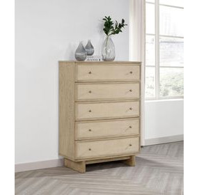 Kailani Beige Oak 5 Drawer Chest