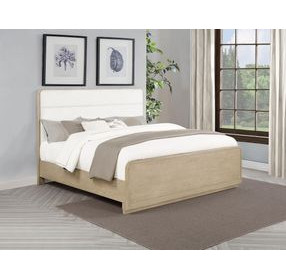 Ladera Light Elm King Upholstered Panel Bed