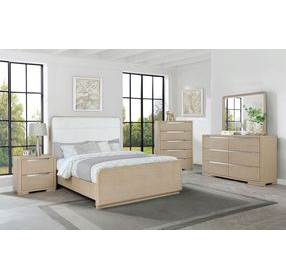 Ladera Light Elm and Cream California King Panel Bed