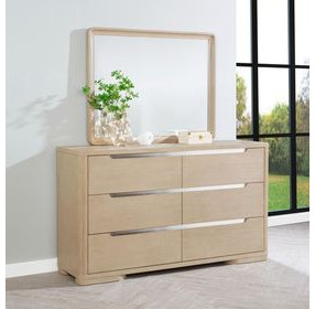 Ladera Light Elm 6 Drawer Dresser with Mirror