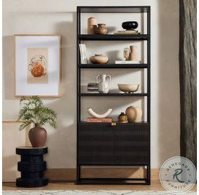 Kelby Gunmetal 2 Door Bookcase