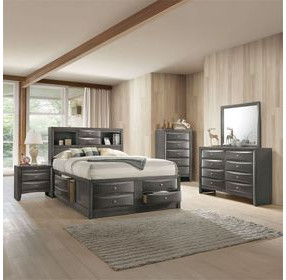 Ireland Gray Oak King Storage Platform Bed