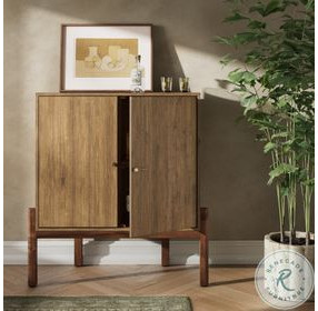 Reza Smoked Honey 2 Door Bar Cabinet