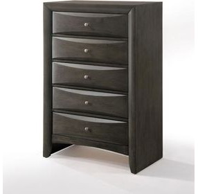 Ireland Gray Oak 5 Drawer Chest