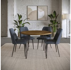 Brennan Blueberry Upholstered 5 Piece Dining Set