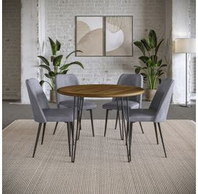 Brennan Gray Upholstered 5 Piece Dining Set