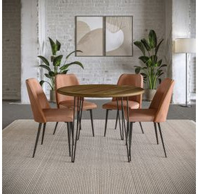 Brennan Light Brown Upholstered 5 Piece Dining Set