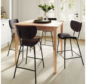 Colby Dark Brown Upholstered 5 Piece Counter Height Dining Set