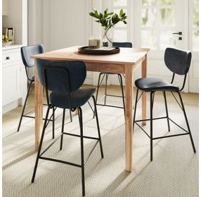 Colby Slate Blue Upholstered 5 Piece Counter Height Dining Set