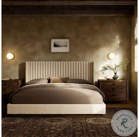 Montgomery Thames Cream Performance Fabric King Upholstered Bed