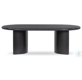 Paden Aged Black Acacia Oval Occassional Table Set