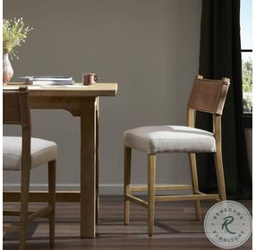 Ferris Thames Cream Performance Fabric Counter Height Stool