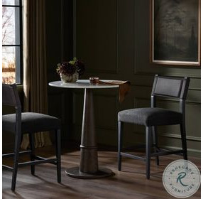 Ferris Gibson Black Performance Fabric Bar Stool