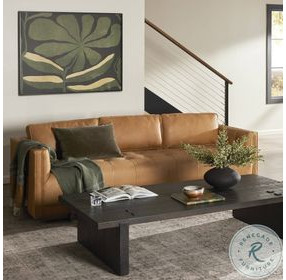 Kiera Palermo Cognac 90" Upholstered Sofa