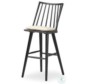 Lewis Black Oak Windsor Performance Fabric Bar Stool