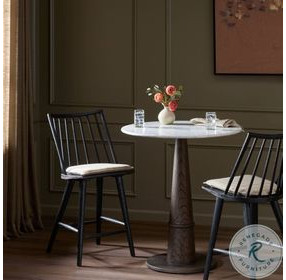 Lewis Black Oak Windsor Bore and Dowel Counter Height Stool