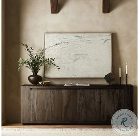 Abaso Ebony Rustic Wormwood Oak 4 Door Sideboard