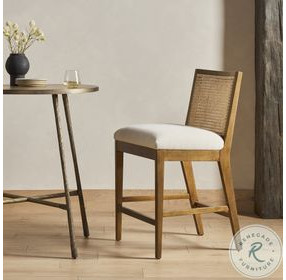 Antonia Solid Parawood Performance Fabric Bar Stool