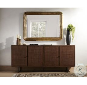 Vintage Louis Antiqued Gold Leaf Rectangle Mirror