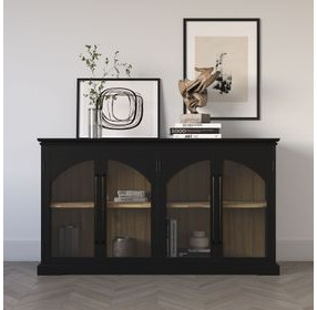 Archdale Black 4 Glass Door Sideboard
