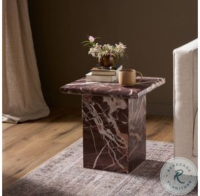 Arum Merlot Marble End Table