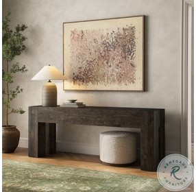 Abaso Ebony Rustic Wormwood Oak 80" Console Table