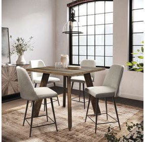 Reclamation Natural and Gray Upholstered 5 Piece Counter Height Dining Set