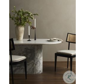 Oranda Polished White Marble Dining Table
