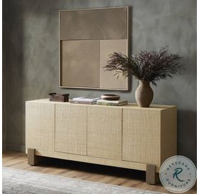 Hatch Natural Raffia 4 Door Sideboard