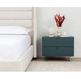 Emmit Merino Pearl Performance Fabric Queen Upholstered Platform Bed