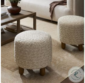 Aniston Solema Cream Round Ottoman