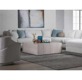 Cassio Creamy White Square Travertine Top Cocktail Table