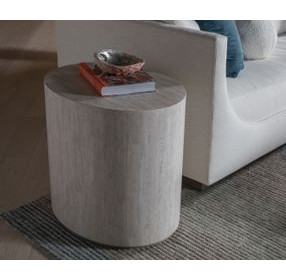 Cassio Creamy White Oval Travertine Top Side Table