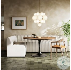 Augustine Capri Oatmeal Performance Fabric 100" L Shape Dining Banquette