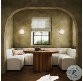 Augustine Capri Oatmeal Performance Fabric 120" U Shape Dining Banquette