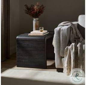 Leo Smoke Black Rectangular End Table