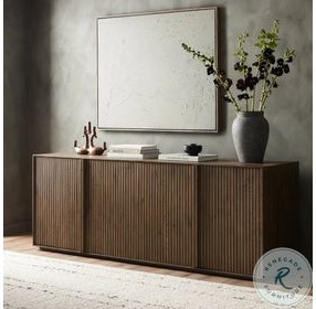 Leo Rustic Grey 4 Door Sideboard