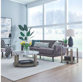 Sutton Bleached Sand Round End Table