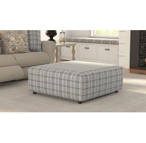 Chappy Chambray Castered Cocktail Square Ottoman