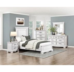 York White Twin Panel Bed