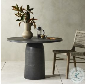 Basil Aged Grey Outdoor Round Dining Room Set