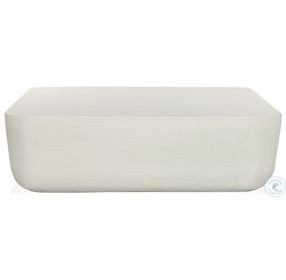 Basil Matte White Cast Aluminum Outdoor Square Occassional Table Set