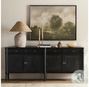 Toulouse Distressed Black 4 Door Sideboard