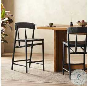Buxton Black Oak Counter Height Stool