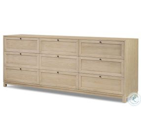 Millie Light Bleach Oak Veneer 9 Drawer Dresser