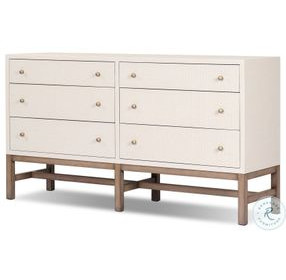 Fiona Ivory Painted Raffia 6 Drawer Dresser
