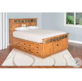 Willow Nest Beige Eastern King Storage Platform Bed