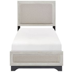 Westport White Oak and Gray Youth Upholstered Platform Bedroom Set